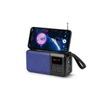 Boxa Portabila Incarcare Solara cu Radio, Bluetooth, Lanterna, USB, Card, AUX, Hands-Free, Albastru